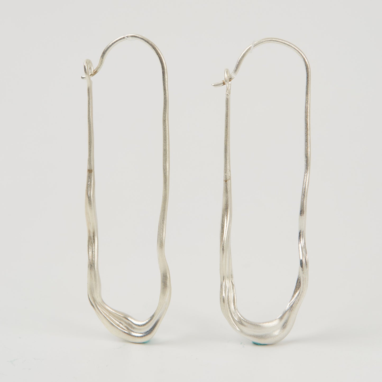 Aqua Earring - Sterlng-Silver Earrings / Pair