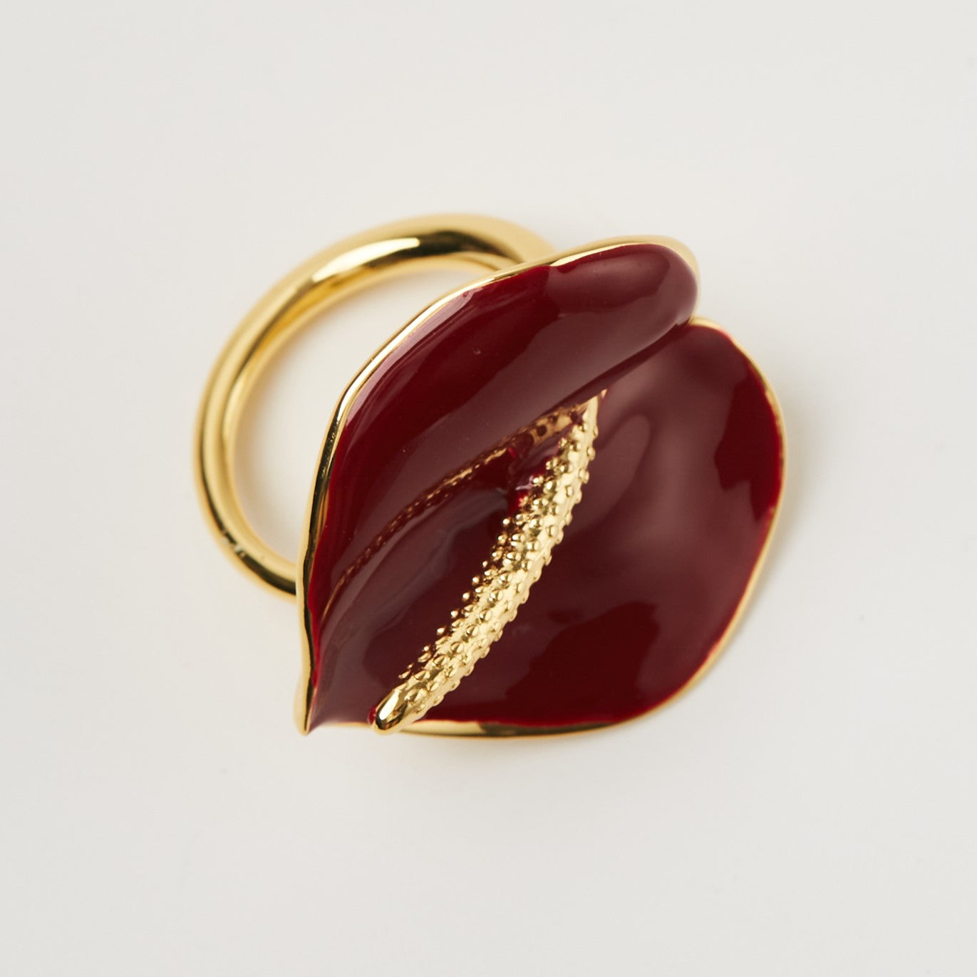 Flamingo Lacquer Ring - Gold-Plated Ring