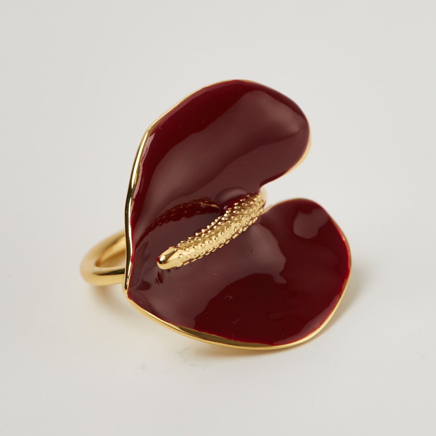 Flamingo Lacquer Ring - Gold-Plated Ring