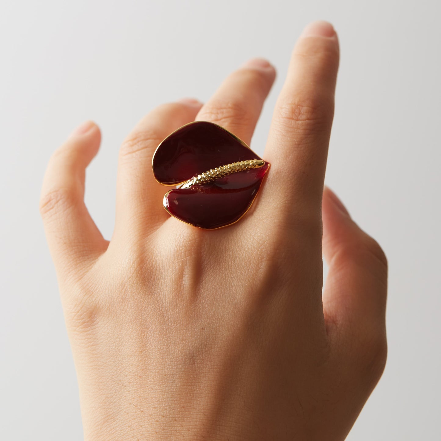 Flamingo Lacquer Ring - Gold-Plated Ring