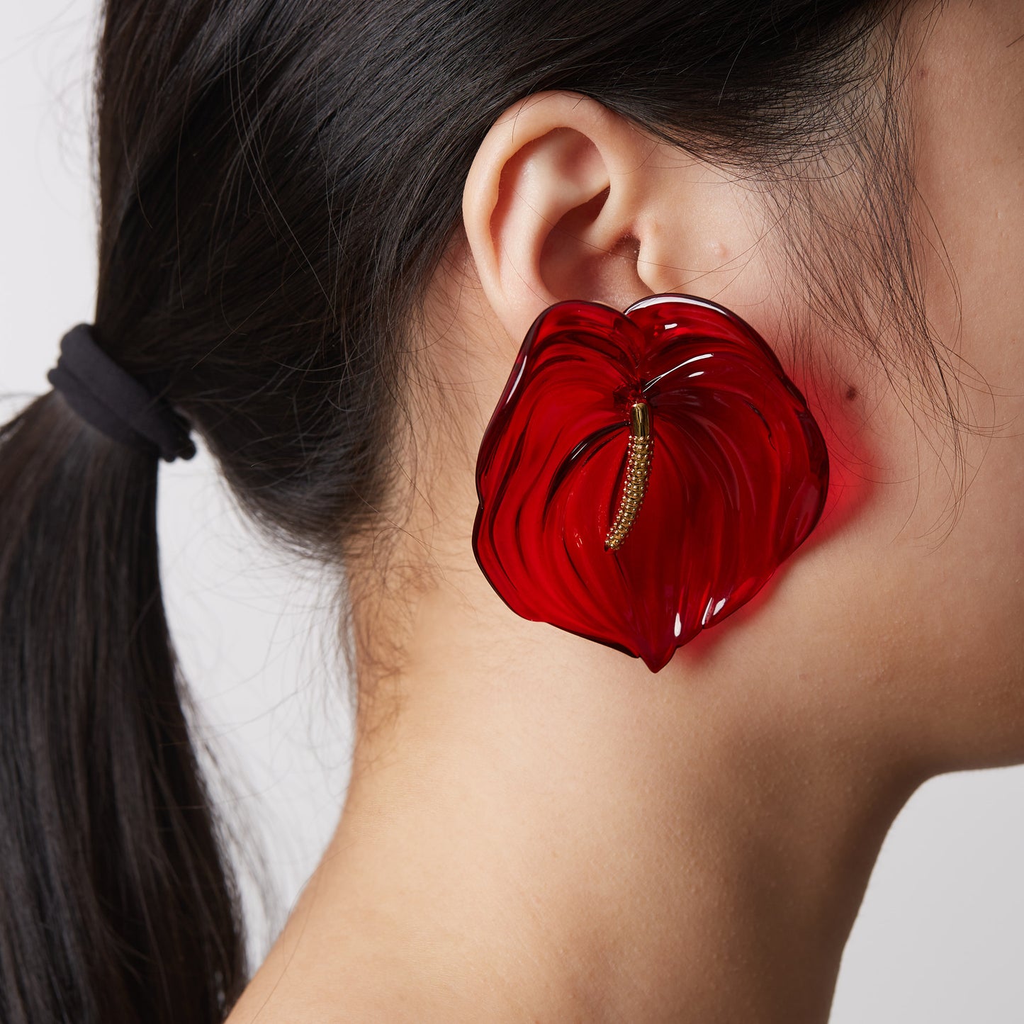 Flamingo - Dual-use Floral Ear-stud / Piece (Pre-order)