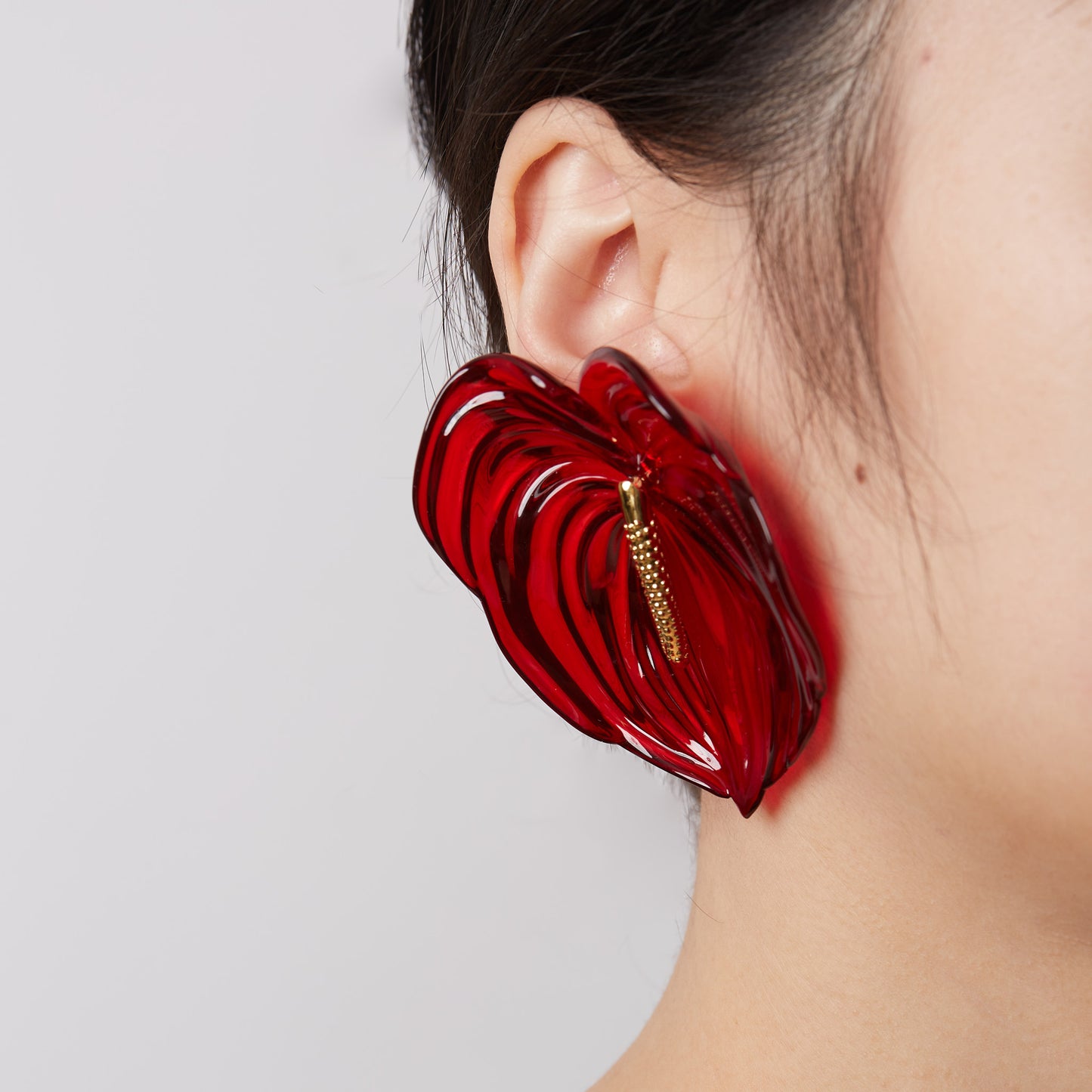 Flamingo - Dual-use Floral Ear-stud / Piece (Pre-order)