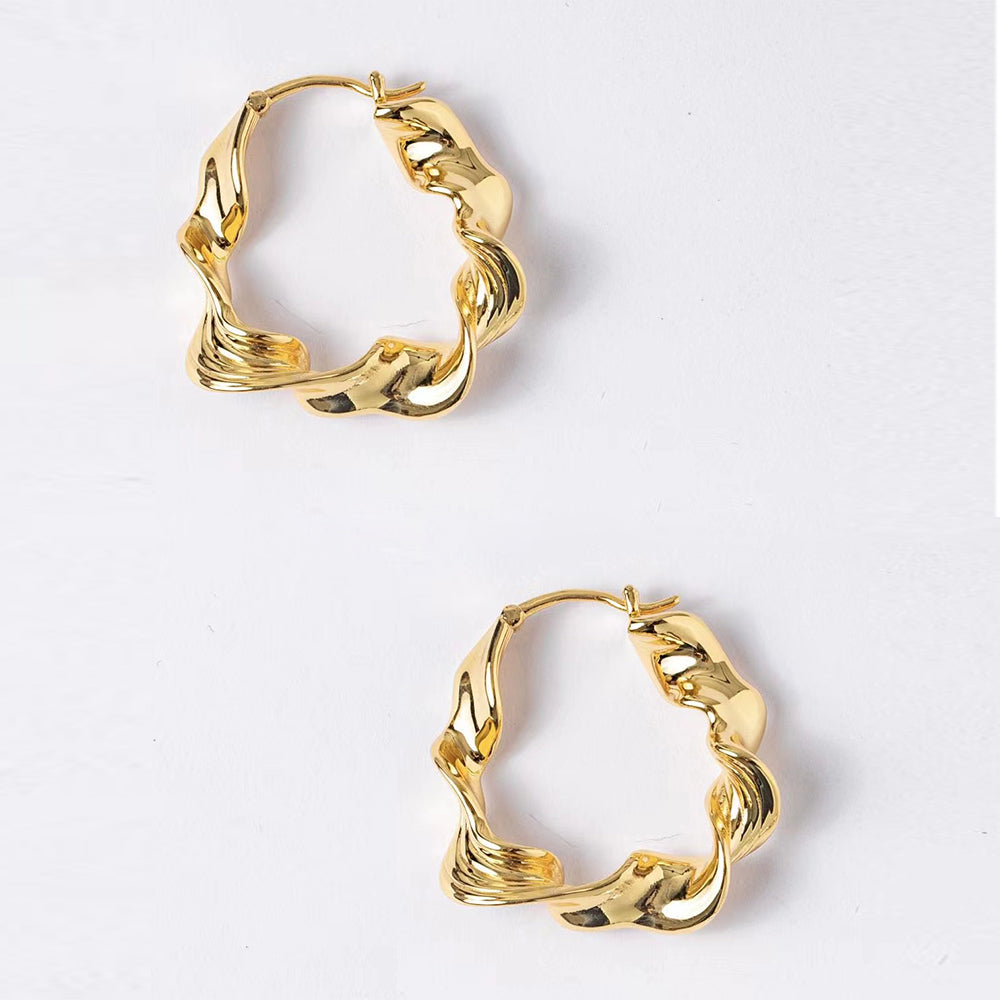 TWIST#1 Gold-Plated Earring / Pair